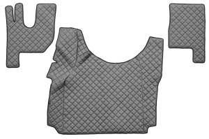 Set covor podea camion potrivit Renault tunel inalt, ECO-LEATHER, set 3 buc. (material - eco-piele, culoare - gri) potrivit RENAULT TRUCKS T dupa 2013