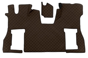 Set covor podea camion potrivit Scania scaun pneumatic pentru pasageri, ECO-LEATHER, 2 bucati (material - eco-piele, culoare - maro) potrivit SCANIA L
