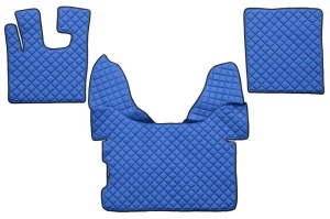 Set covorase podea camion potrivit DAF ECO-LEATHER, set 3 buc. (material - eco-piele, culoare - albastru, transmisie automata) potrivit DAF XF 105 dupa 2005