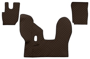 Set covorase podea camion potrivit DAF ECO-LEATHER, set 3 buc. (material - eco-piele, culoare - maro, pentru transmisie manuala) potrivit DAF dupa 2013