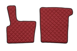 Set covorase podea camion potrivit DAF ECO-LEATHER, set 3 buc. (material - eco-piele, culoare - rosu, pentru transmisie manuala) potrivit DAF 95 XF 1997-2012 - Img 2