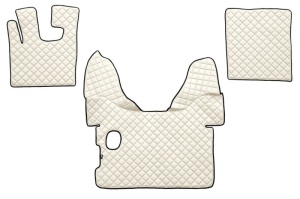 Set covorase podea camion potrivit DAF ECO-LEATHER, set 3 buc. (material - eco-piele, culoare - bej, pentru transmisie manuala) potrivit DAF XF 105 dupa 2005
