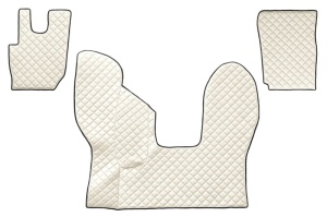 Set covorase podea camion potrivit DAF ECO-LEATHER, set 3 buc. (material - eco-piele, culoare - bej, transmisie automata) potrivit DAF dupa 2013