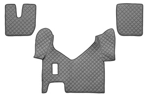 Set covorase podea camion potrivit Iveco ECO-LEATHER, set 3 buc. (material - eco-piele, culoare - gri, pentru transmisie manuala) potrivit IVECO STRALIS