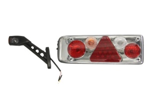 Stop lampa spate stanga EASYCONN II bulb/LED, 24V, triunghi reflector, cu extensie brat LED lamp, soclu 7 pini KOGEL; KRONE