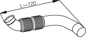 Teava esapament (lungime:720/1000mm) potrivit MERCEDES ACTROS MP2 / MP3 OM541.920-OM541.998 dupa 2003