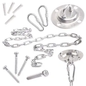 Set de montaj pentru leagan sau hamac – suport tavan, lant 150 cm, otel zincat
