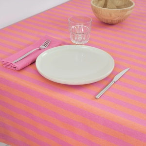 Față de masă Jacquard Orange, Maglia Stripe Fuchsia 160x160 cm - Img 3
