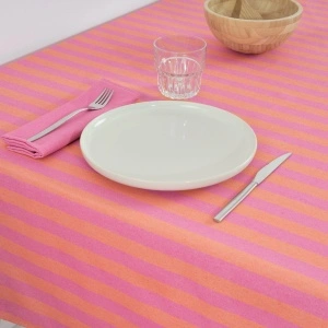 Față de masă Jacquard Orange, Maglia Stripe Fuchsia 160x160 cm - Img 3