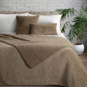Cuvertură de pat față-verso din blană moale și piele de miel sintetică – 170x210cm | NINA Premium - Img 2