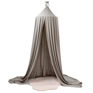Baldachin suspendat tip cort 70x290 cm, decor camera copii, cu set montaj, gri