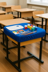Husă de protecție pentru băncile copiilor – ideală pentru orele de pictură și arte - Img 3