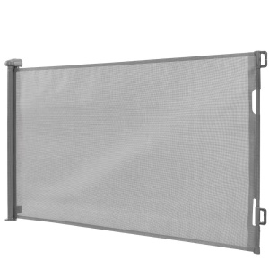 Poarta de siguranta retractabila si extensibila, pentru copii sau animale de companie, 162x86 cm, gri