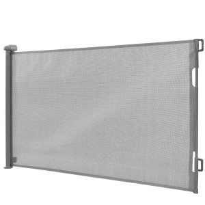 Poarta de siguranta retractabila si extensibila, pentru copii sau animale de companie, 162x86 cm, gri