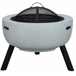 Semineu de exterior pentru terasa sau gradina din placa de magneziu, cu grill pentru gratar, 60x60x52 cm