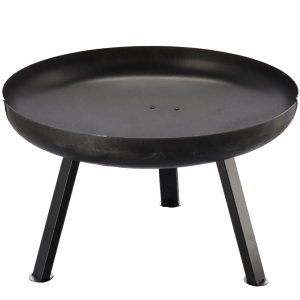 Semineu de gradina 60x36 cm, otel gros 2 mm, cu picioare detasabile, rezistent la temperaturi inalte, negru