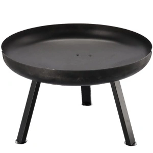 Semineu de gradina 60x36 cm, otel gros 2 mm, cu picioare detasabile, rezistent la temperaturi inalte, negru