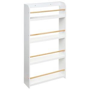 Biblioteca copii Atmosphera Classic, 4 rafturi, MDF si lemn de pin, 55x112 cm, alb