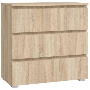 Comoda cu 3 sertare NEO 80, 80x40x80 cm, finisaj stejar mat
