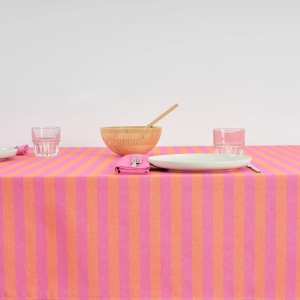 Față de masă Jacquard Orange, Maglia Stripe Fuchsia 160x160 cm