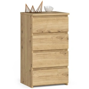 Comoda cu 4 sertare, PAL laminat 16mm, 40x35x74 cm, stejar artisan