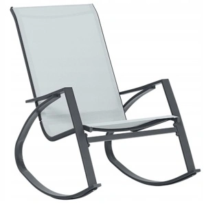 Scaun balansoar de gradina din metal si textil, 60x104x95 cm, capacitate 120 kg, gri