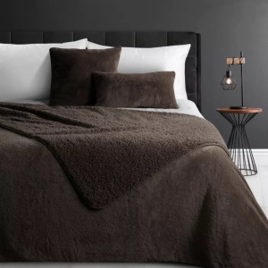 Cuvertură de pat față-verso din blană moale și piele de miel sintetică – 170x210cm | NINA Premium - Img 3