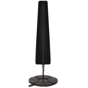 Husa protectie pentru umbrela de gradina, impermeabila, cu fermoar si snur reglabil, 265 cm, negru