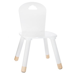 Scaunel Atmosphera Douceur pentru copii, cu spatar, MDF si lemn de pin, 30x30x50 cm, alb
