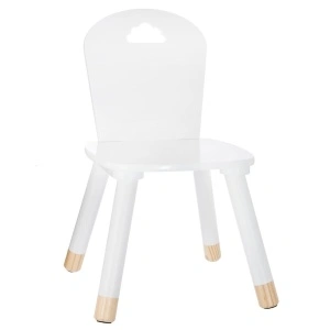 Scaunel Atmosphera Douceur pentru copii, cu spatar, MDF si lemn de pin, 30x30x50 cm, alb