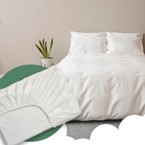 Cearceaf Impermeabil cu elastic – Față din Bumbac, Strat protector pe interior - Img 2