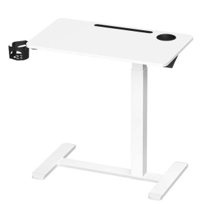 Masa tip birou, ajustabila cu roti pentru pat sau canapea, blat 70x40 cm, inaltime reglabila 65-102 cm, alb