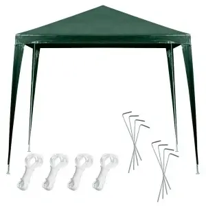 Pavilion gradina 250x250x255 cm, structura metalica cu 4 picioare, acoperis PE 90g/mp, verde