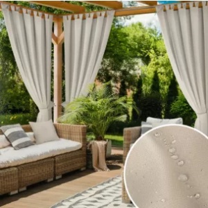 Perdea de exterior din material impermeabil, perfectă pentru grădină și terasă