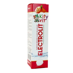 Electroliti cu aroma de portocale Kityvit, 20 comprimate efervescente, PharmA-Z