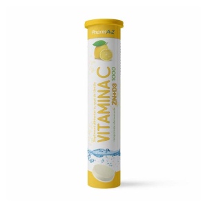 Vitamina C 1000mg Cu Zn + D3, 20 Comprimate Efervescente, PharmA-Z