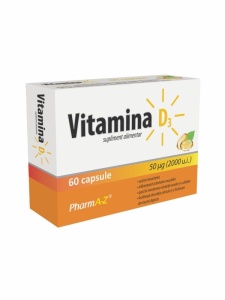 Vitamina D3, 60 Capsule, PharmA-Z