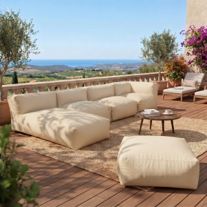 Canapea din puf modulară la comandă – Confort premium pentru terase și piscine