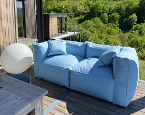 Canapea din puf personalizată lucrată manual | Terasă, piscină, HoReCa