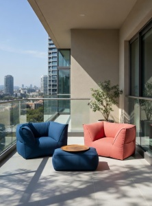 Set fotoliu puf pentru relaxare modernă | Terasă, grădină, living