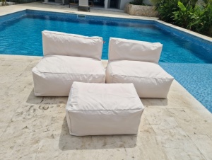 Set fotolii puf ergonomice cu taburet | Șezlong relaxare exterior