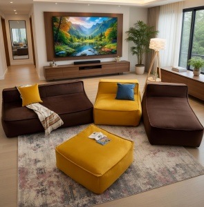 Set pentru interior fotolii și divan din puf