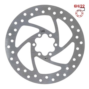Brake disc 140 mm 6h silver