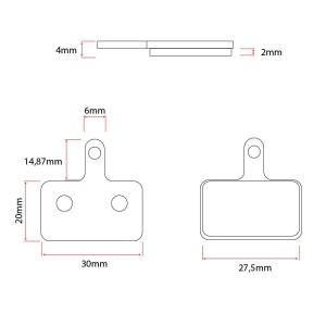RT004-M copper brake pad square with pin - 2 sets - Img 4