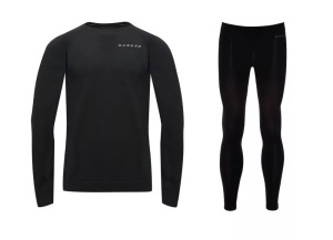 Set Base Layer termic barbati, cu lana merino, Dare 2B, negru S/M