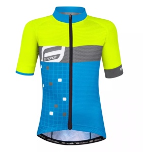 Bluza copii Force Square fluo/albastru 128-140 cm