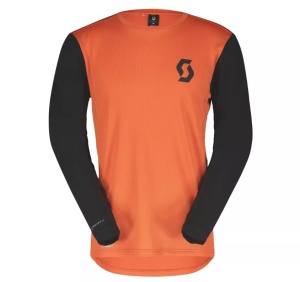 Tricou SCOTT TRAIL VERTIC LONG-SLEEVE orange/black pentru barbati M - Img 1