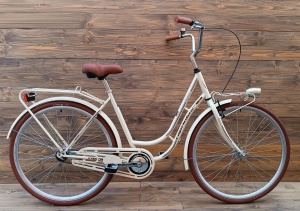 Bicicleta dama 28 Capriolo Bianka crem maro 1 viteza 20 - Img 1