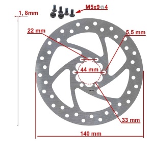 Brake disc 140 mm 6h silver - Img 2