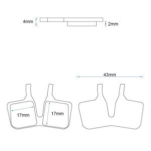 Placute frana din rasina pentru trotinete RT011-R - Set 2 perechi - Img 2